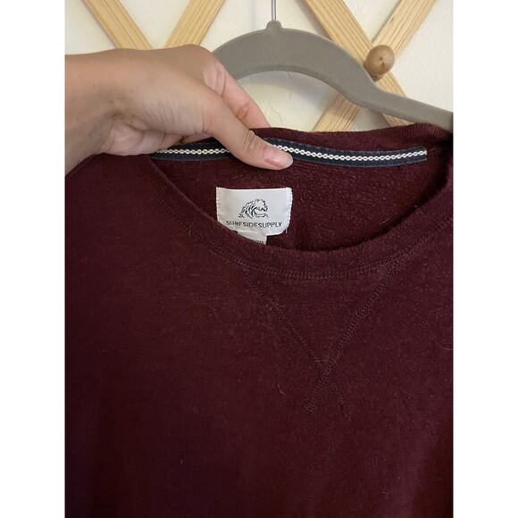 Surf Side Supply Sweater Mens 2XL Crew Neck Knit Burgundy Relaxed Fit Stretch - Picture 3 of 7